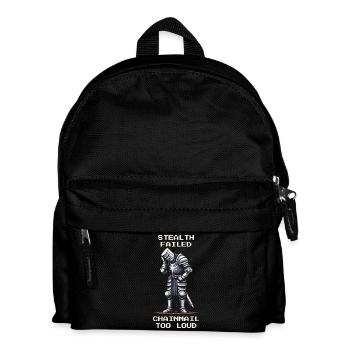 Stealth failed | Chainmail too loud - Knight - Kids' Backpack - black - Front