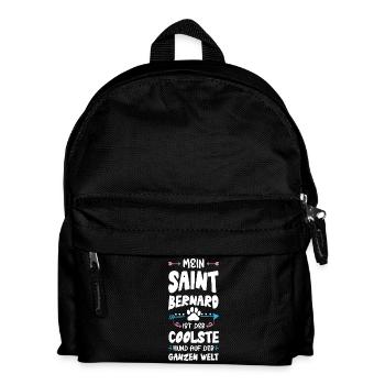 Saint Bernard Dog Saying - Kids' Backpack - black - Front