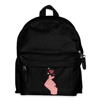Kpop Finger Heart Korean Pop Cute Love Korean - Kids' Backpack - black - Front