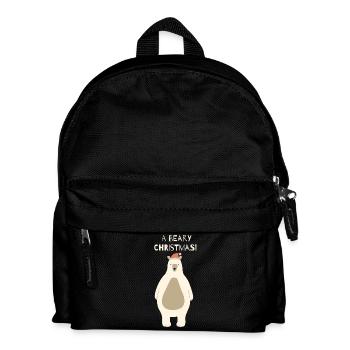 Beary Christmas Bär mit Santa Hut - Kinder Rucksack - Schwarz - Vorne