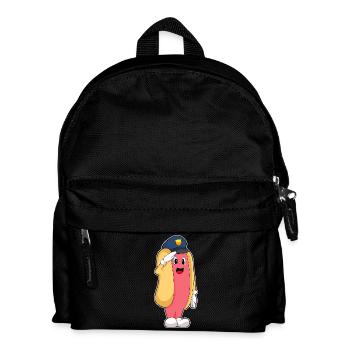 Hotdog Polizist Polizeimütze Polizei - Kinder Rucksack - Schwarz - Vorne