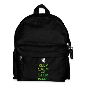 Ruhe bewahren und Kriege beenden - Kinder Rucksack - Schwarz - Vorne