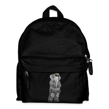 Elefant Polizist Polizeimütze Polizei - Kinder Rucksack - Schwarz - Vorne