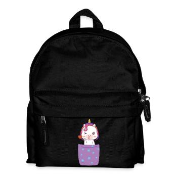 Unicorn in breast pocket - Kids' Backpack - black - Front