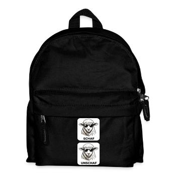 Schaf Unschaf - Wortspiel mit unscharf und Schaf - Kinder Rucksack - Schwarz - Vorne