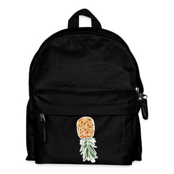 Upside-down Pineapple – Tropical Illustration - Kids' Backpack - black - Front