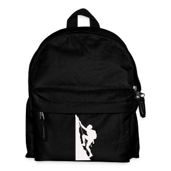 Klettersilhouette am Felsen - Kinder Rucksack - Schwarz - Vorne