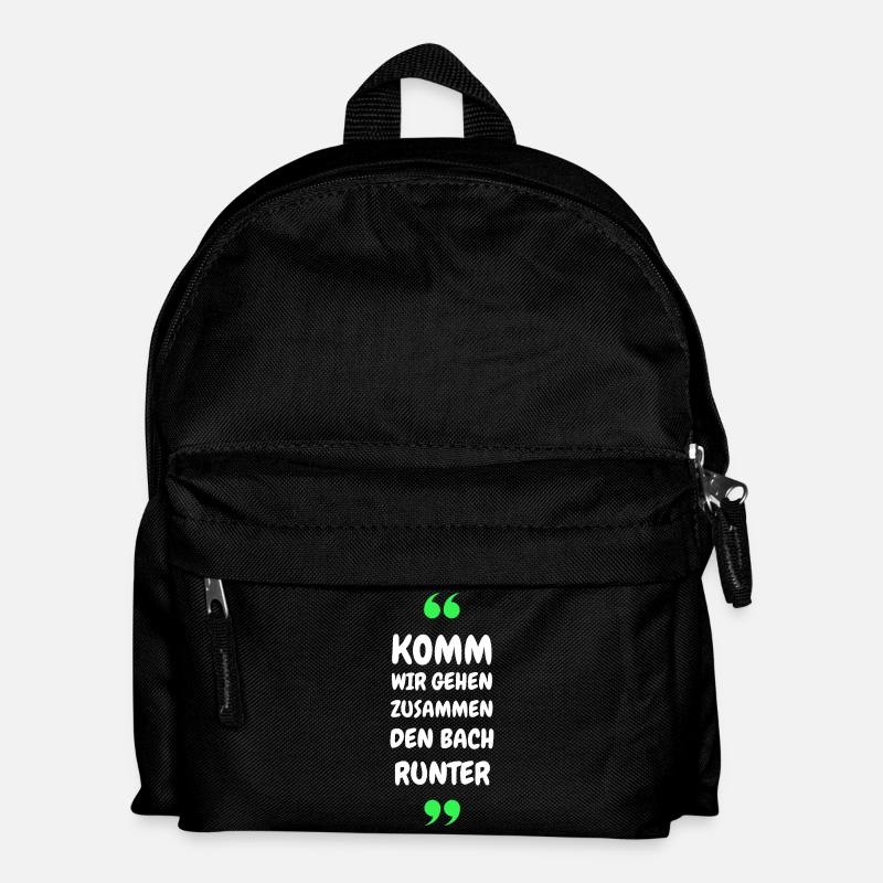 Komm wir gehen zusammen den Bach runter - Kinder Rucksack - Schwarz