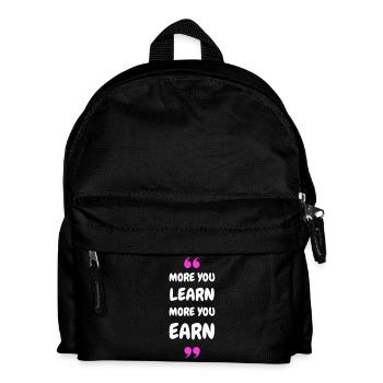 Plus vous apprenez, plus vous gagnez - Sac à dos Enfant - noir - Devant