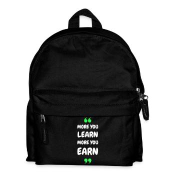 Plus vous apprenez, plus vous gagnez - Sac à dos Enfant - noir - Devant