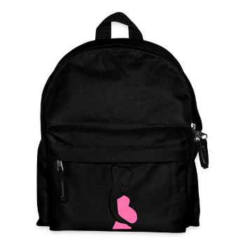 Schwangere Silhouette - Kinder Rucksack - Schwarz - Vorne