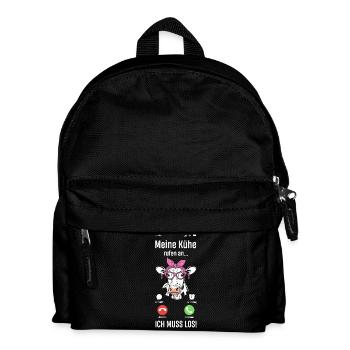 Meine Kühe Rufen An Ich Muss Los Bauer Bäuerin - Kinder Rucksack - Schwarz - Vorne