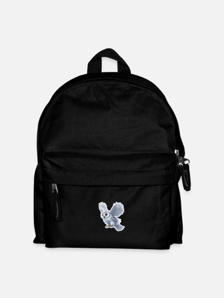 Eulenflug Sticker - Kinder Rucksack - Schwarz