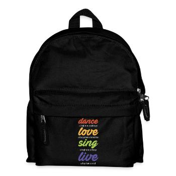 Dance-love-sing-live (dunkel) - Kinder Rucksack - Schwarz - Vorne