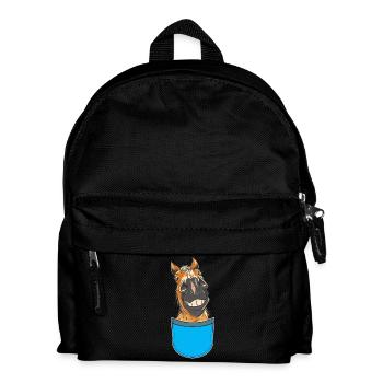 Funny Horse Horses Rider Rider Kids - Kids' Backpack - black - Front