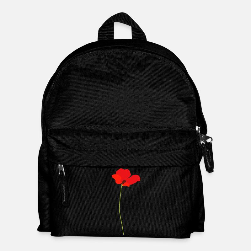 Mohnblume - Kinder Rucksack - Schwarz