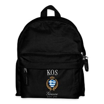 Kos Greece Coat of Arms Crown – Travel Souvenir - Kids' Backpack - black - Front