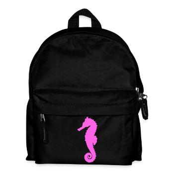 Seepferdchen pink - Kinder Rucksack - Schwarz - Vorne