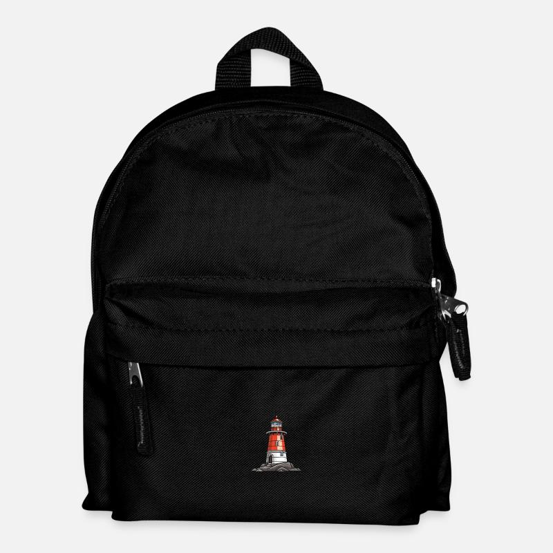 Leuchtturm - Kinder Rucksack - Schwarz