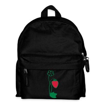 Erdbeere - Kinder Rucksack - Schwarz - Vorne