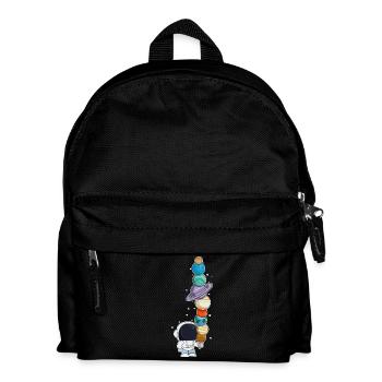 Astronaut mit Eis - Kinder Rucksack - Schwarz - Vorne