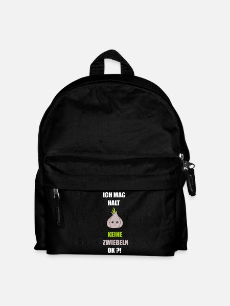 Ich mag keine Zwiebeln - Kinder Rucksack - Schwarz