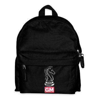 Tournoi de joueurs d’échecs Grand Maître Chevalier GM - Sac à dos Enfant - noir - Devant