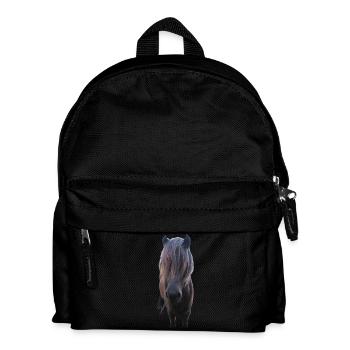 Pferde T-shirt Geschenk Reiter  - Kinder Rucksack - Schwarz - Vorne