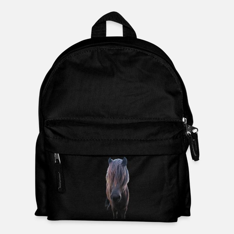 Pferde T-shirt Geschenk Reiter  - Kinder Rucksack - Schwarz