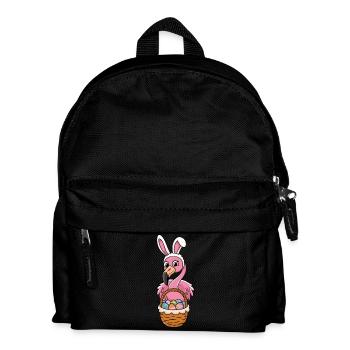 Pretty Easter Flamingo with Easter Basket - Kinder Rucksack - Schwarz - Vorne