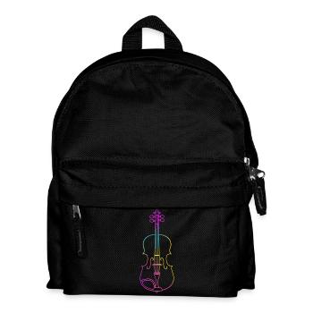 Violin Line Drawing - Kids' Backpack - black - Front