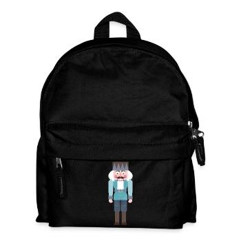Nutcracker Christmas Xmas Wood Dots Decoration - Kids' Backpack - black - Front