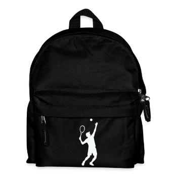 Tennis Silhouette im Sprung - Kinder Rucksack - Schwarz - Vorne