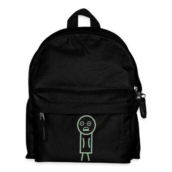 Schockierte Figur - Kinder Rucksack - Schwarz - Vorne