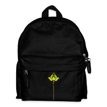 Blumenornament - Kinder Rucksack - Schwarz - Vorne