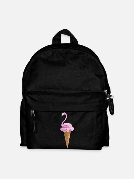 Flamingo with ice cream - Kids' Backpack - black