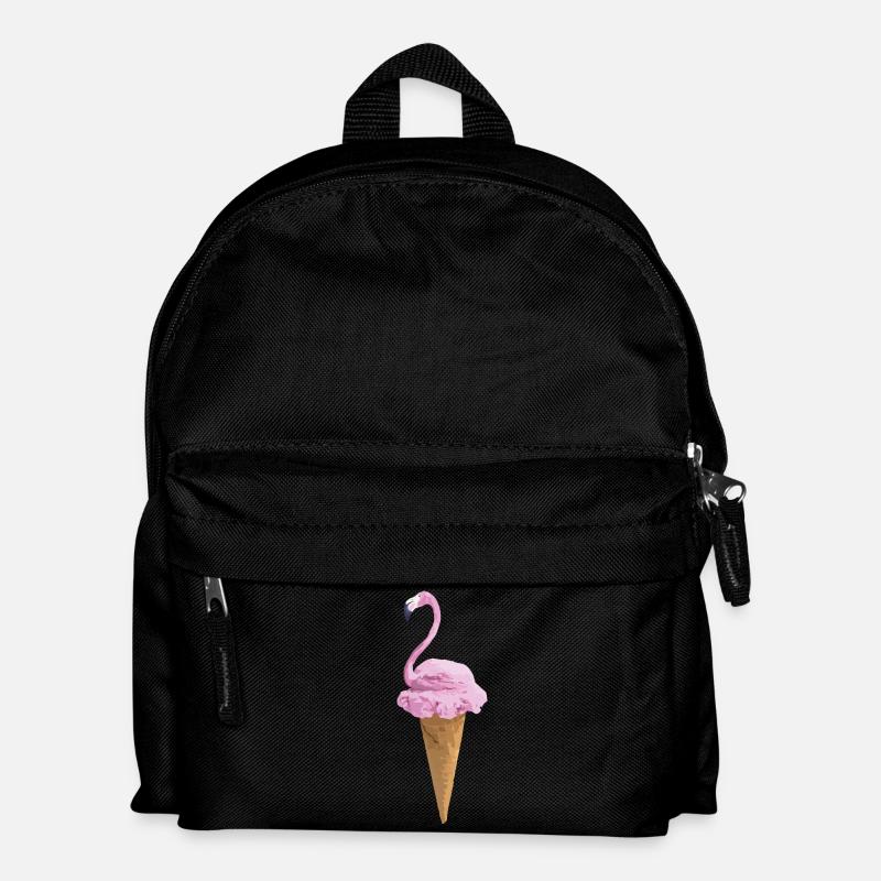 Flamingo mit Eiscreme - Kinder Rucksack - Schwarz