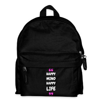 Happy Mind, Happy Life - Kids' Backpack - black - Front