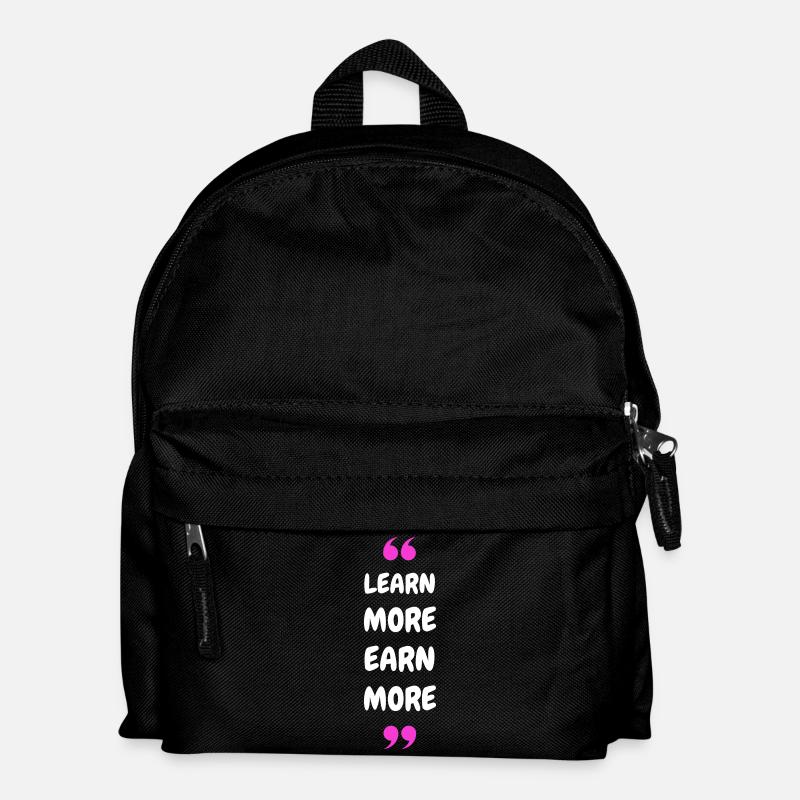 Learn More Earn More - Kinder Rucksack - Schwarz
