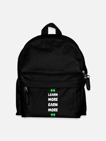 Learn More Earn More - Kinder Rucksack - Schwarz