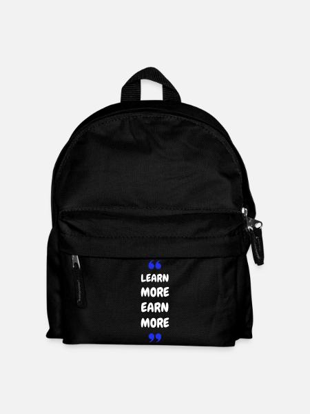Learn More Earn More - Kinder Rucksack - Schwarz