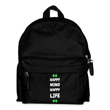 Happy Mind, Happy Life - Kids' Backpack - black - Front
