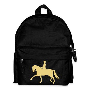 Dressurpferd - Kinder Rucksack - Schwarz - Vorne