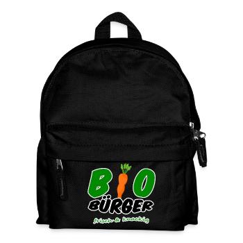 Bio Bürger vegan vegetarisch Spruch Geschenk - Kinder Rucksack - Schwarz - Vorne