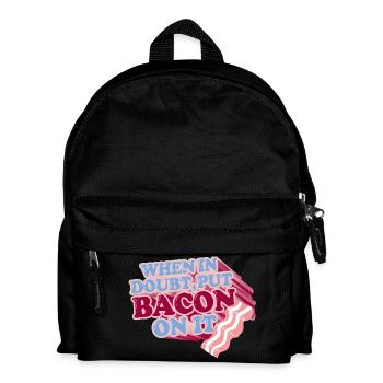 Im Zweifelsfall BACON darauf legen - Kinder Rucksack - Schwarz - Vorne