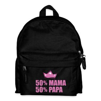 50% Mama 50 % Papa - Geburtstag - Bday|Tolles T-Sh - Kinder Rucksack - Schwarz - Vorne