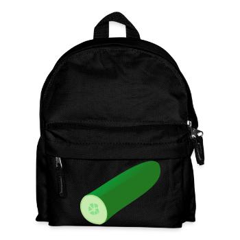 gurken cucumber cucumbers veggie gemuese vegetable - Kinder Rucksack - Schwarz - Vorne