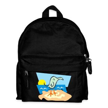 beach strand summer sommer vacation urlaub45 - Kinder Rucksack - Schwarz - Vorne