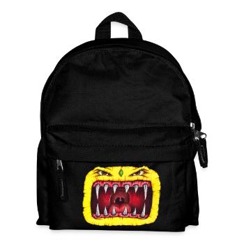 Monster with teeth yellow - Kids' Backpack - black - Front