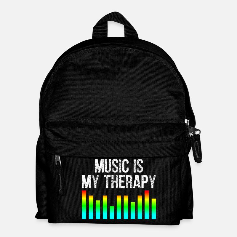Music Is My Therapy - Kinder Rucksack - Schwarz